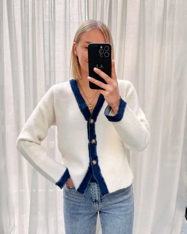 By Lenz Jackets | Sweaters | A TOUCH OF DENIM CARDIGAN