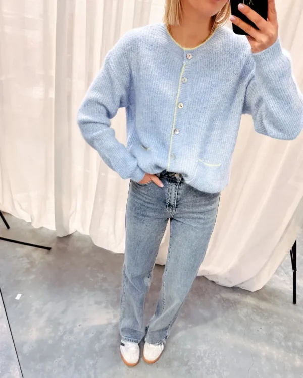 By Lenz Jackets | Sweaters | ADELE SKY BLUE CARDIGAN