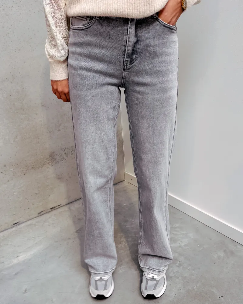 anna_straight_jeans__ligh_0.webp By Lenz Jeans/Trousers | ANNA STRAIGHT JEANS - LIGHT GREY
