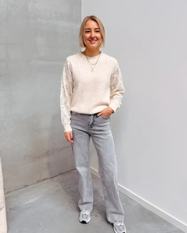 By Lenz Jeans/Trousers | ANNA STRAIGHT JEANS - LIGHT GREY