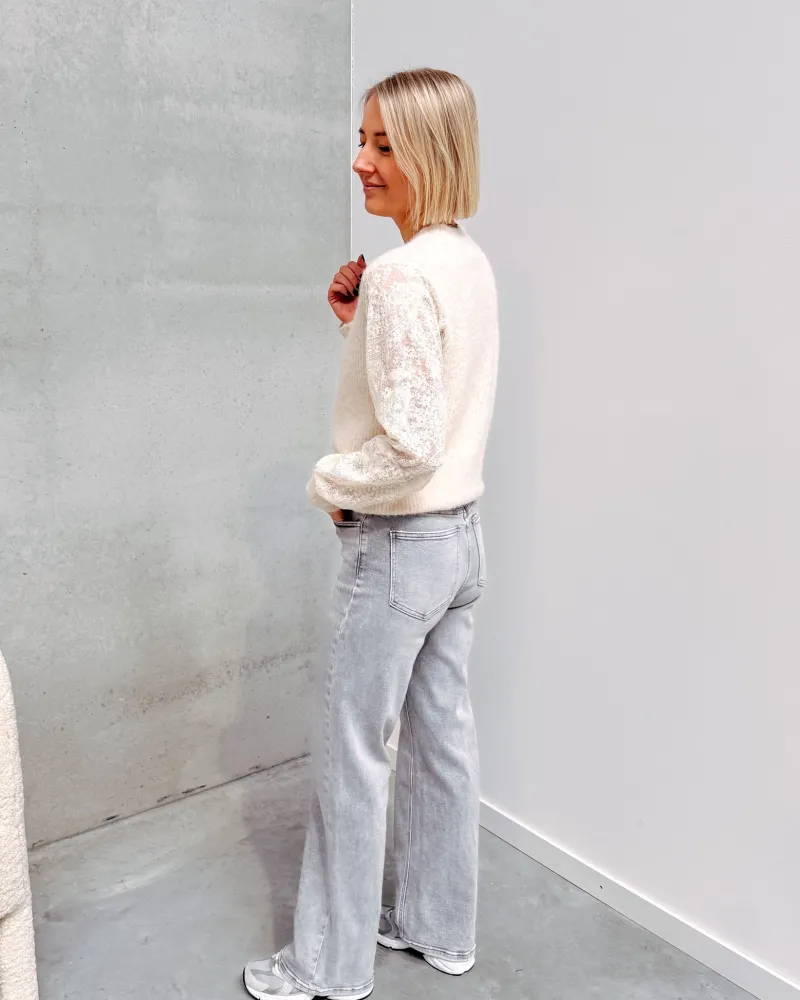 anna_straight_jeans__ligh_2.webp By Lenz Jeans/Trousers | ANNA STRAIGHT JEANS - LIGHT GREY