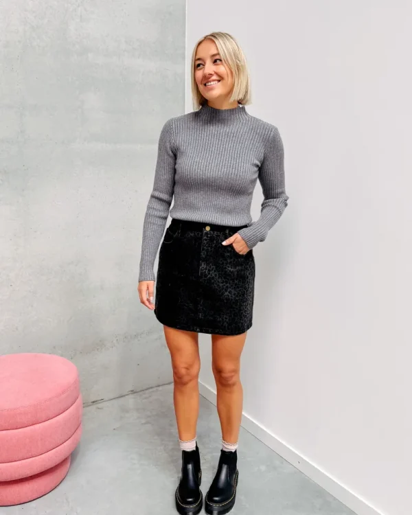 By Lenz Skirts/Shorts | BADIA LEOPARD SKIRT - BLACK