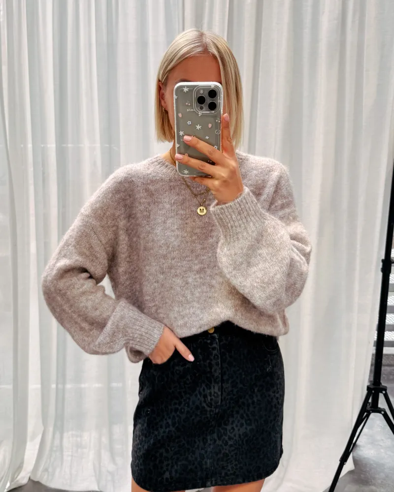 beau_basic_knit__brown_3.webp By Lenz Sweaters | BEAU BASIC KNIT - BROWN