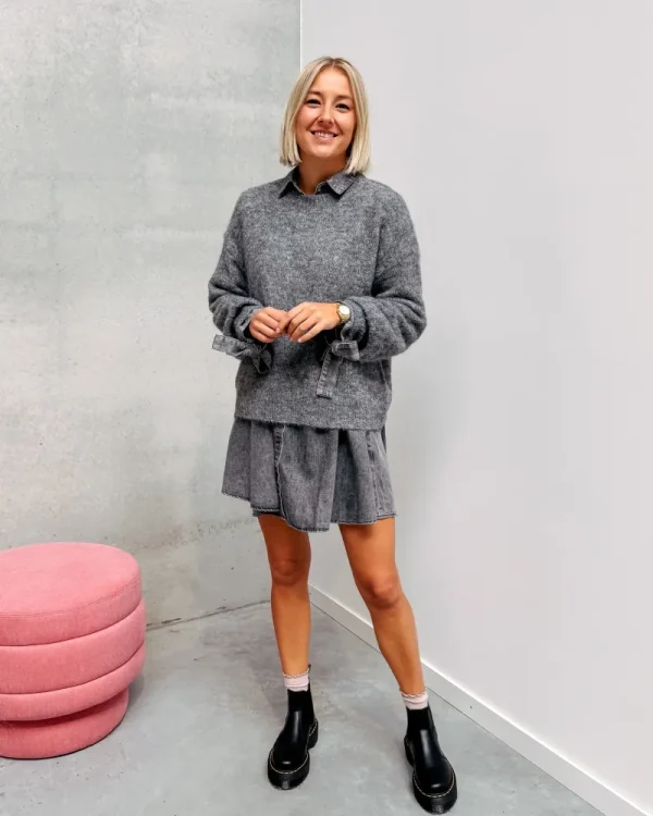 By Lenz Sweaters | BEAU BASIC KNIT - GREY