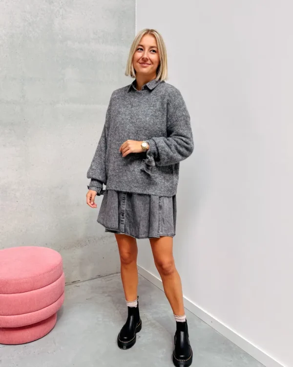 By Lenz Sweaters | BEAU BASIC KNIT - GREY