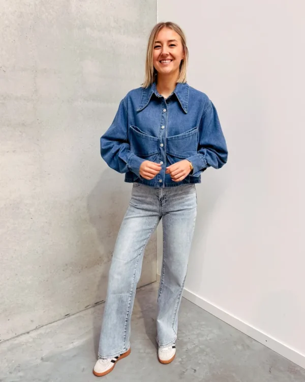 By Lenz Tops | BELLE BOW DENIM BLOUSE