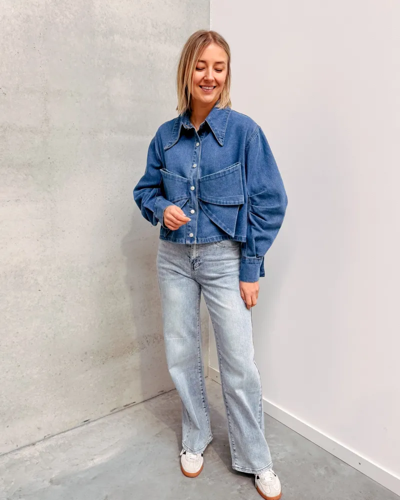 belle_bow_denim_blouse_2.webp By Lenz Tops | BELLE BOW DENIM BLOUSE