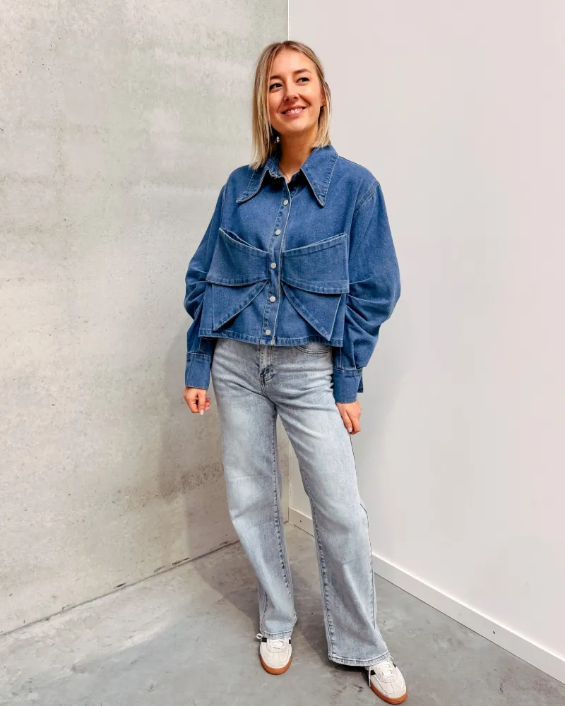 belle_bow_denim_blouse_6.webp By Lenz Tops | BELLE BOW DENIM BLOUSE