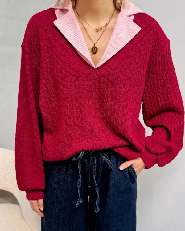 By Lenz Sweaters | BELLE BURGUNDY KNIT