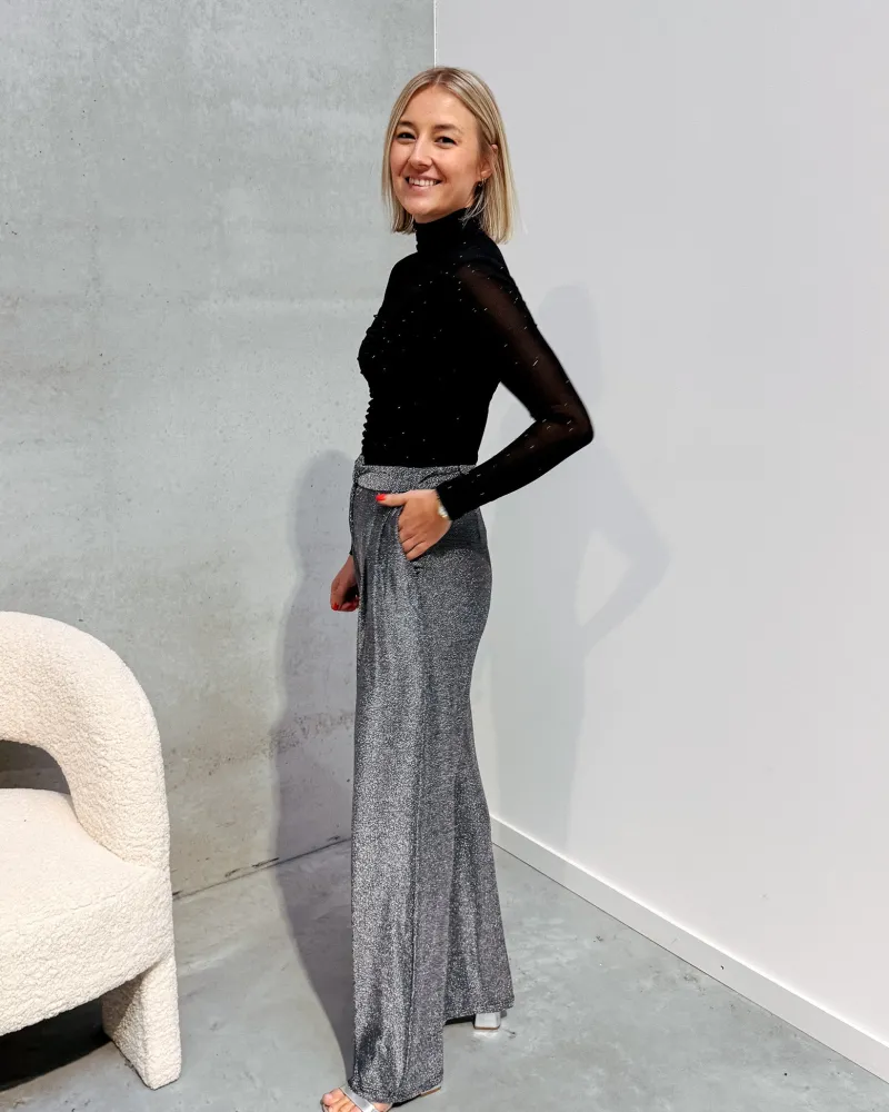 black_sparkle_fitted_top_2.webp By Lenz Tops | BLACK SPARKLE FITTED TOP