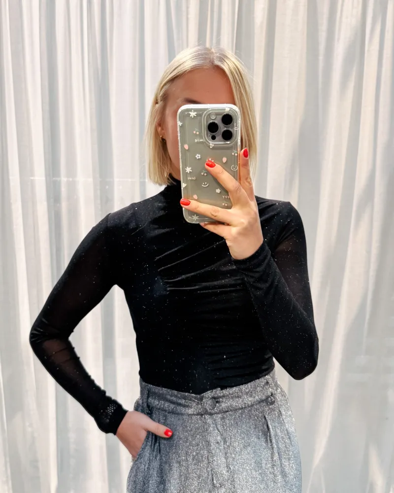 black_sparkle_fitted_top_3.webp By Lenz Tops | BLACK SPARKLE FITTED TOP