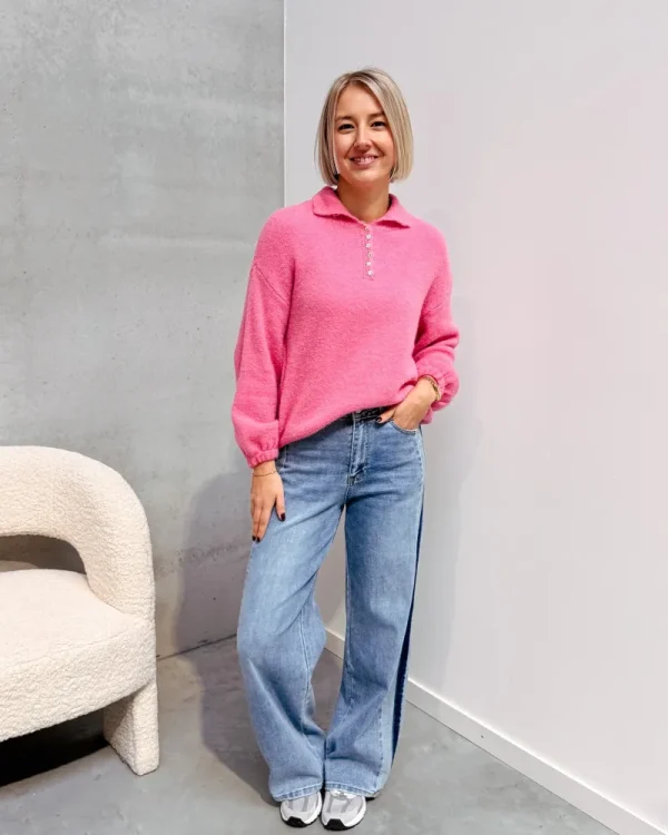 By Lenz Sweaters | BLAKE SMALL BUTTONS KNIT - PINK