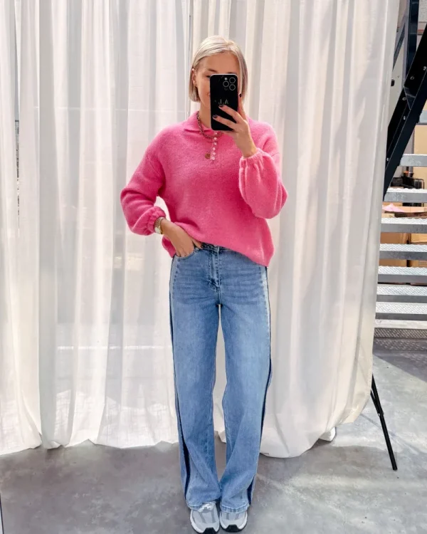 By Lenz Sweaters | BLAKE SMALL BUTTONS KNIT - PINK