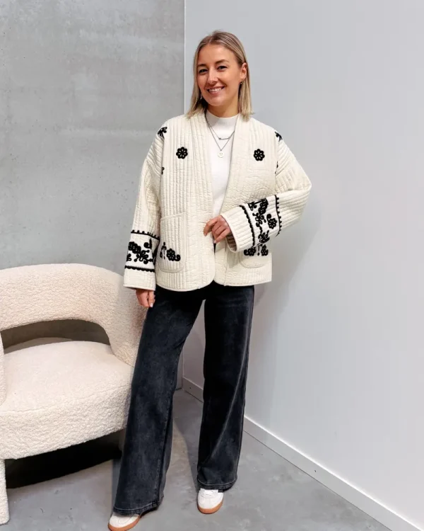 By Lenz Jackets | BRIDGET BLACK FLOWERS JACKET