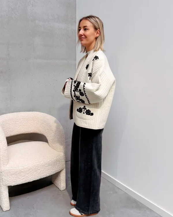 By Lenz Jackets | BRIDGET BLACK FLOWERS JACKET