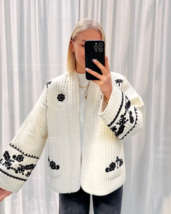 By Lenz Jackets | BRIDGET BLACK FLOWERS JACKET