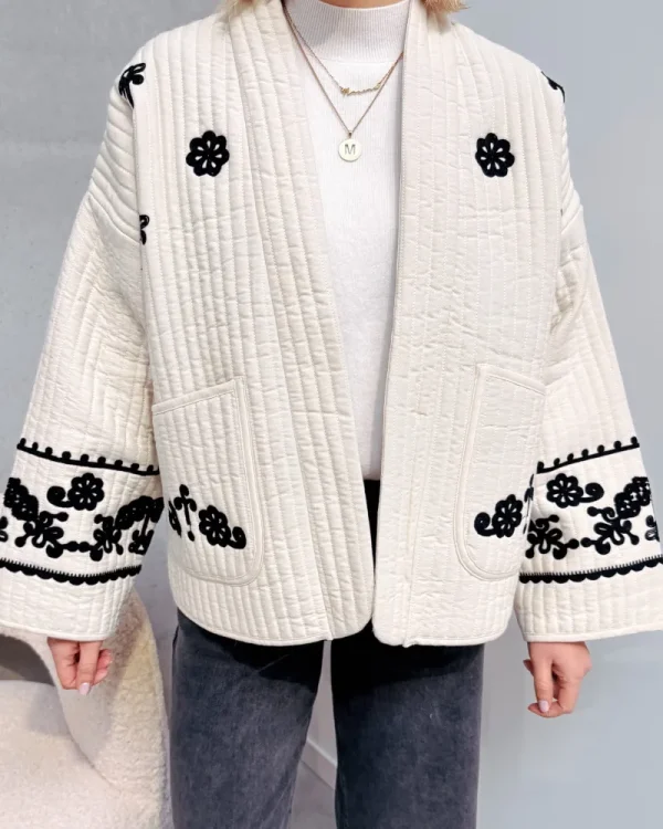 By Lenz Jackets | BRIDGET BLACK FLOWERS JACKET