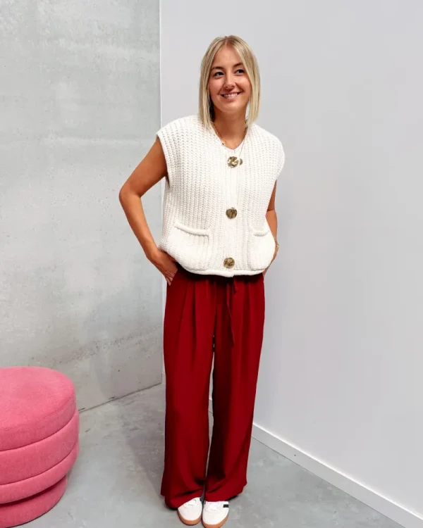 By Lenz Jeans/Trousers | BURGUNDY COMFY PANT