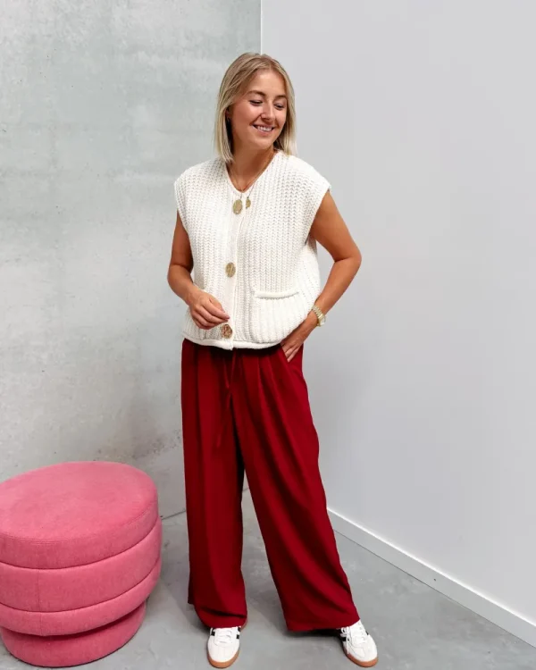 By Lenz Jeans/Trousers | BURGUNDY COMFY PANT