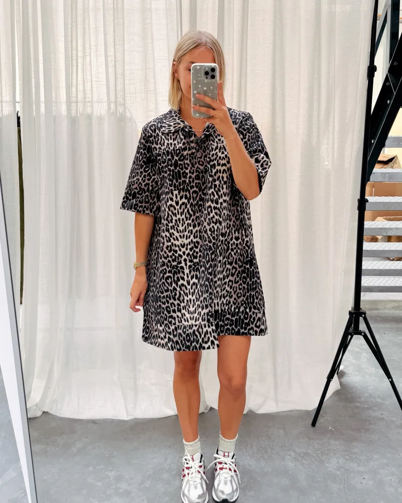 cara_denim_dress__leopard_1.webp By Lenz Dresses | CARA DENIM DRESS - LEOPARD