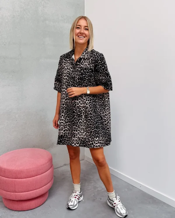 By Lenz Dresses | CARA DENIM DRESS - LEOPARD
