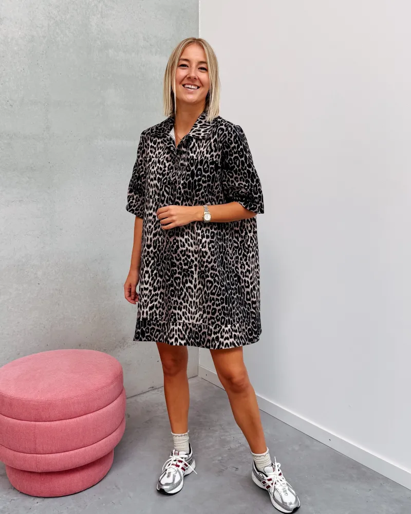 cara_denim_dress__leopard_2.webp By Lenz Dresses | CARA DENIM DRESS - LEOPARD