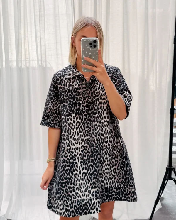 By Lenz Dresses | CARA DENIM DRESS - LEOPARD