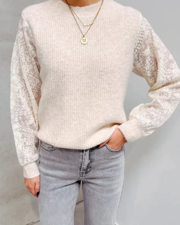 By Lenz Sweaters | CARLIJN LACE CREAM KNIT