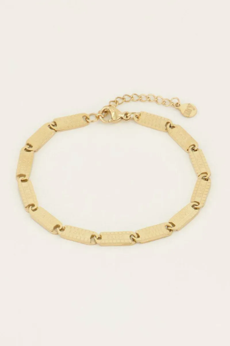 chunky_words_bracelet__go_0.webp By Lenz Jewellery | CHUNKY WORDS BRACELET - GOLD