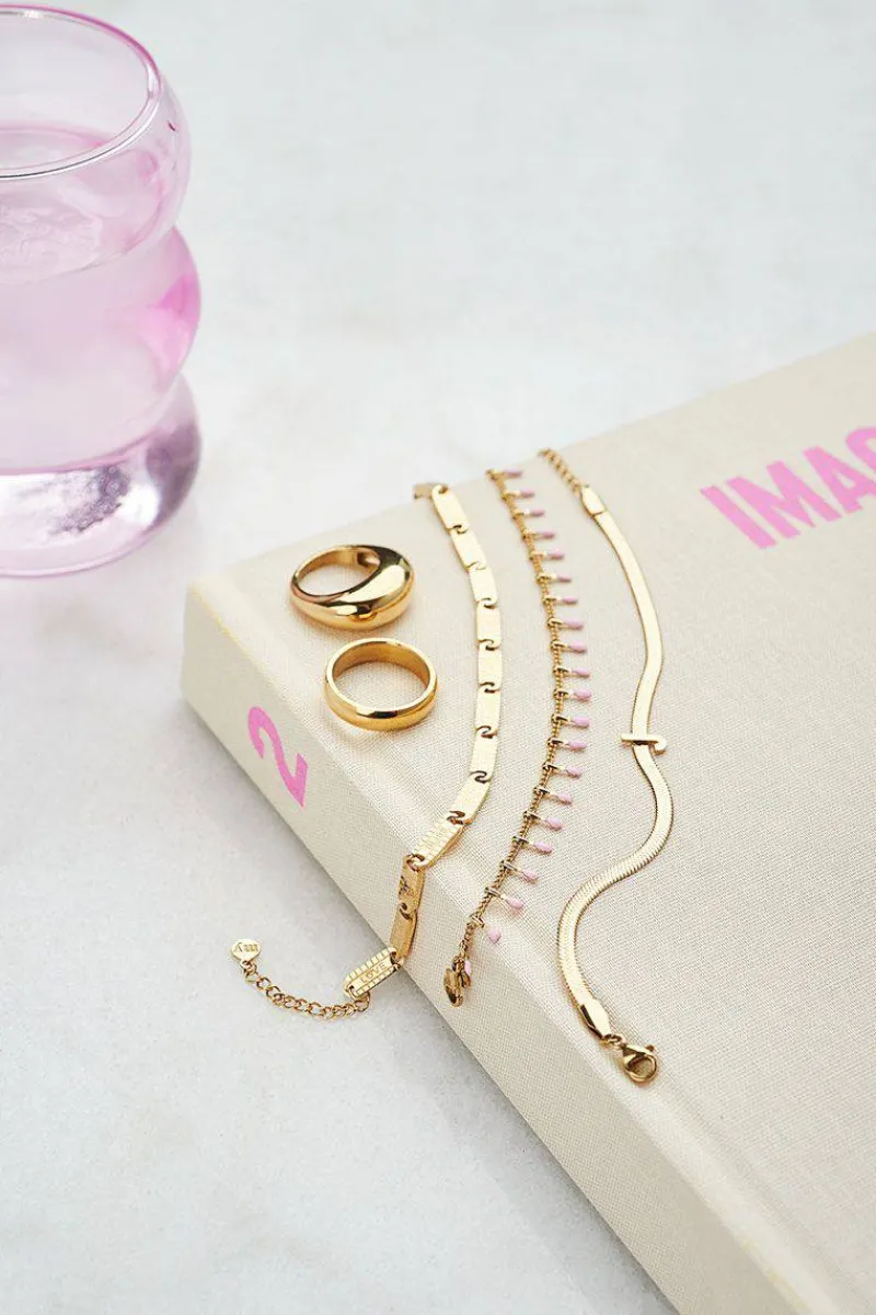 chunky_words_bracelet__go_2.webp By Lenz Jewellery | CHUNKY WORDS BRACELET - GOLD