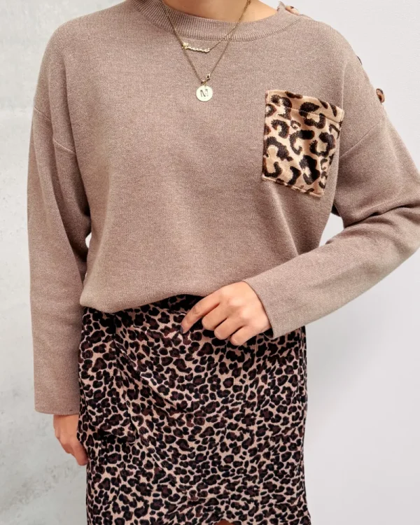 By Lenz Sweaters | CLAUDIA LEOPARD KNIT - BROWN