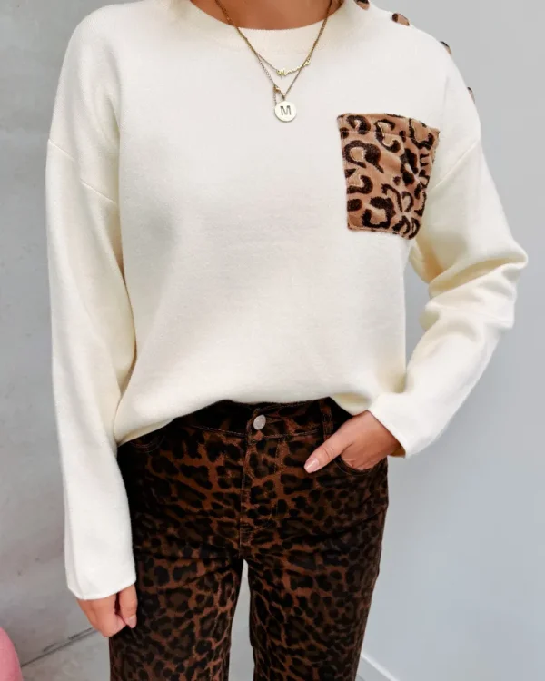 By Lenz Sweaters | CLAUDIA LEOPARD KNIT - CREAM