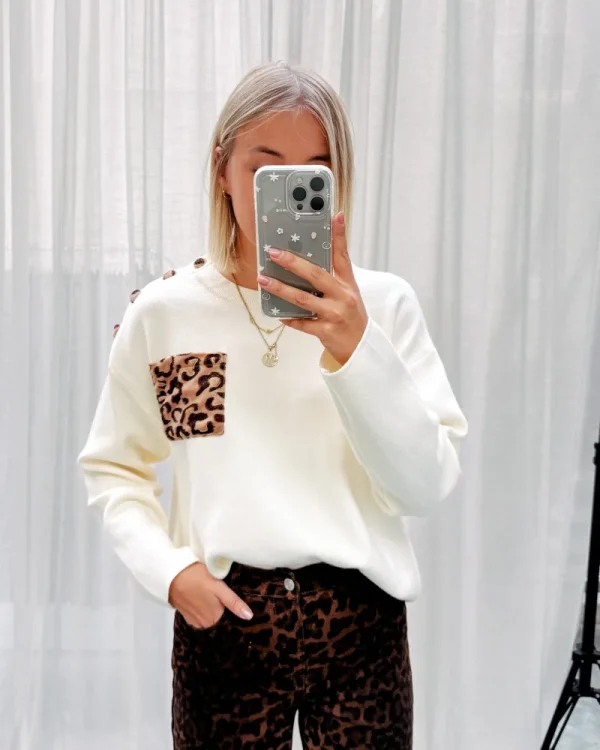 By Lenz Sweaters | CLAUDIA LEOPARD KNIT - CREAM