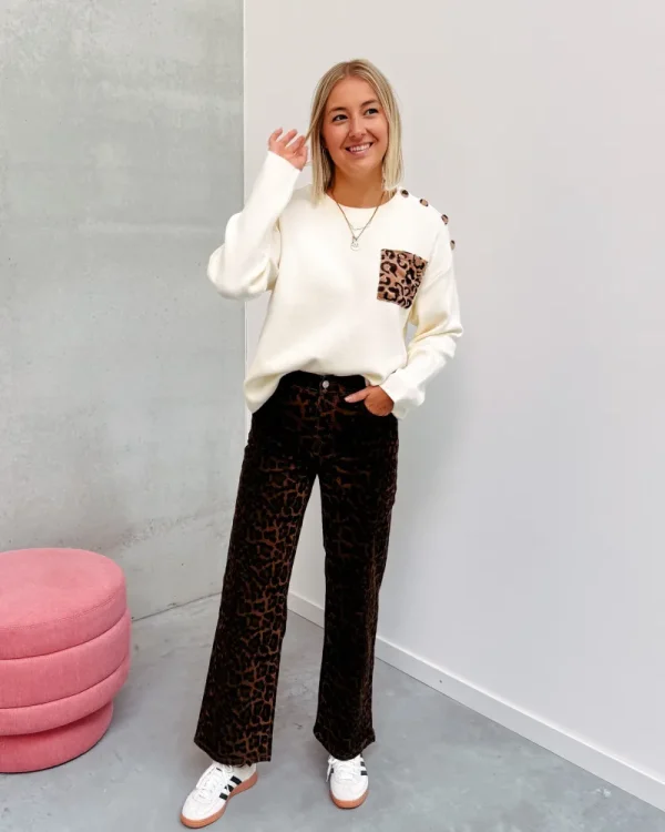 By Lenz Sweaters | CLAUDIA LEOPARD KNIT - CREAM
