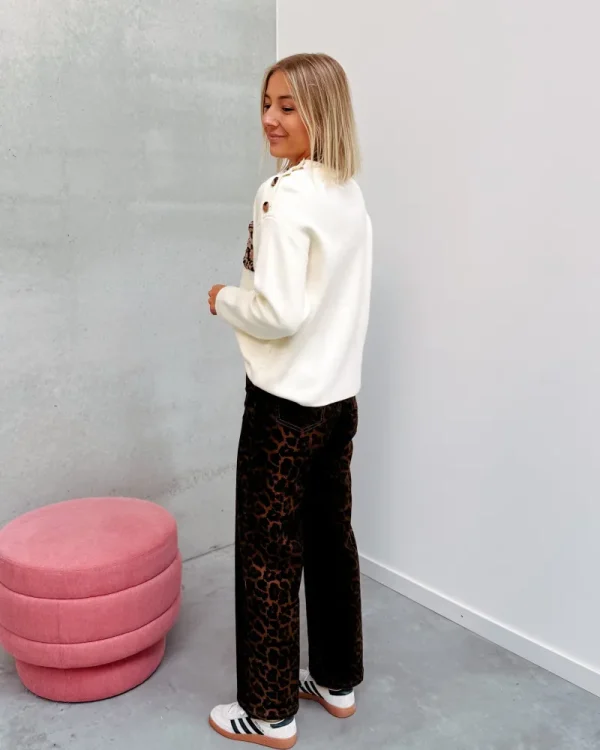 By Lenz Sweaters | CLAUDIA LEOPARD KNIT - CREAM