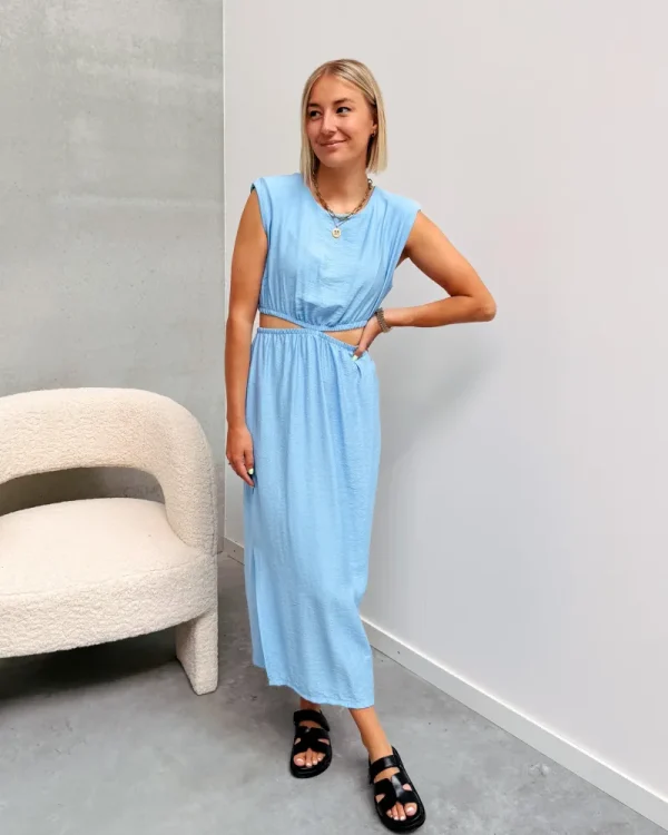 By Lenz Dresses | CLEO CUT OUT DRESS - BLUE