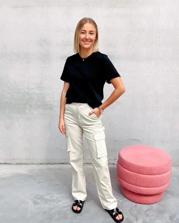 By Lenz Jeans/Trousers | COLBY CREAM CARGO PANT