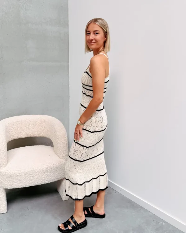 By Lenz Dresses | CORNELIA CROCHET DRESS - BEIGE/BLACK