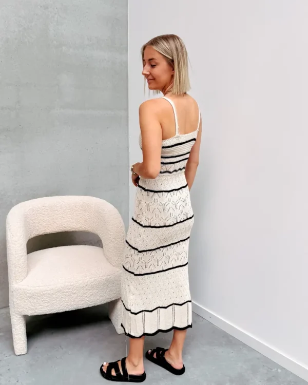 By Lenz Dresses | CORNELIA CROCHET DRESS - BEIGE/BLACK