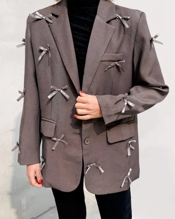 By Lenz Jackets | CUTE BOW BLAZER - GREY