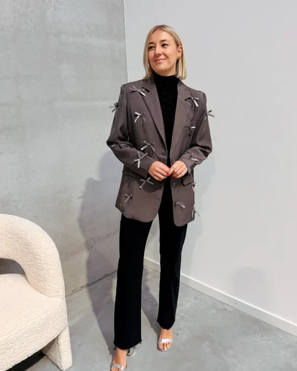 By Lenz Jackets | CUTE BOW BLAZER - GREY
