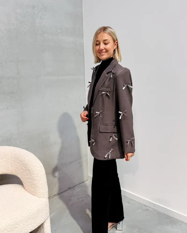 By Lenz Jackets | CUTE BOW BLAZER - GREY