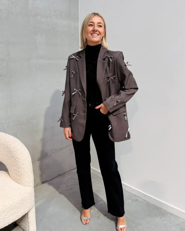 By Lenz Jackets | CUTE BOW BLAZER - GREY