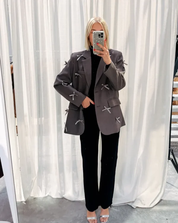 By Lenz Jackets | CUTE BOW BLAZER - GREY