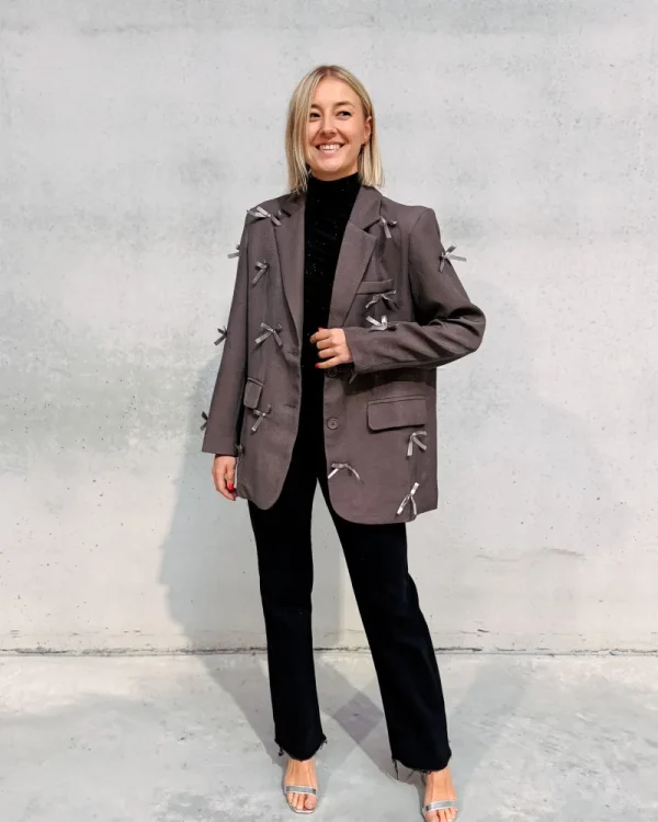 By Lenz Jackets | CUTE BOW BLAZER - GREY