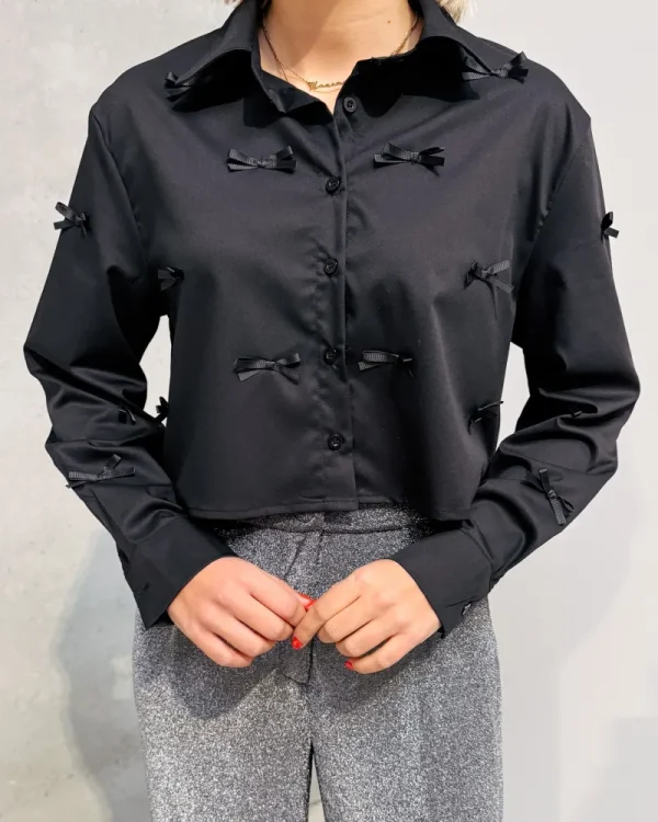 By Lenz Tops | CUTE BOW SHIRT - BLACK