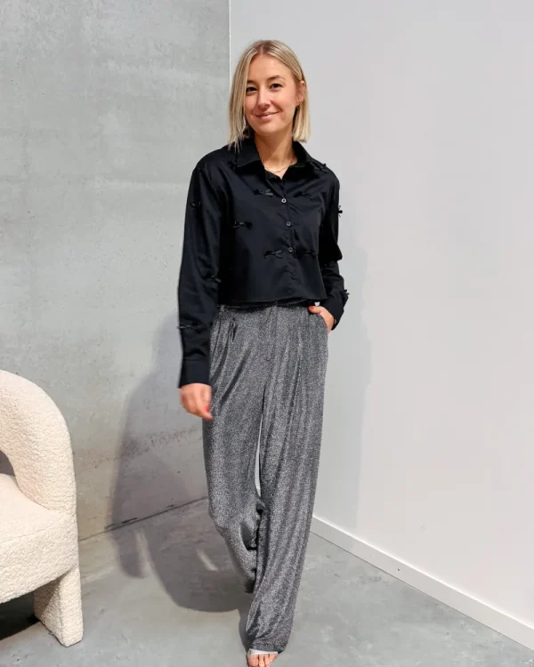 By Lenz Tops | CUTE BOW SHIRT - BLACK