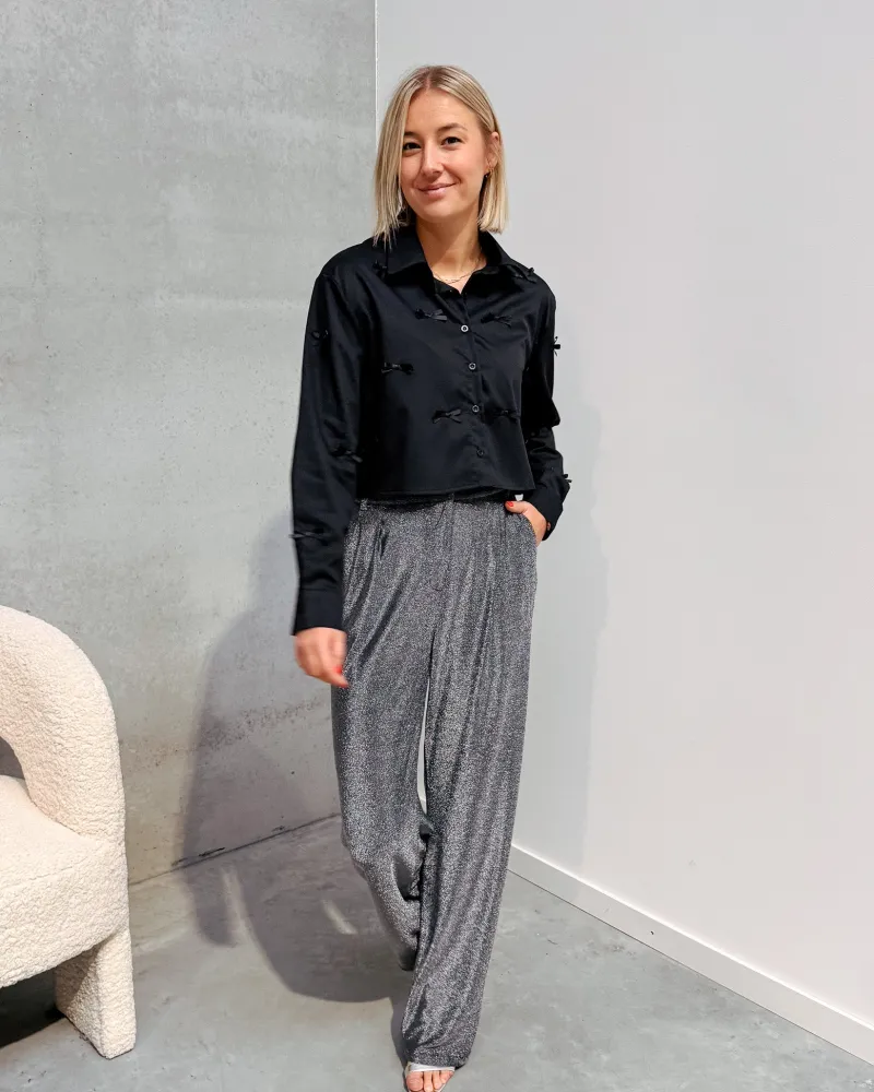 cute_bow_shirt__black_3.webp By Lenz Tops | CUTE BOW SHIRT - BLACK