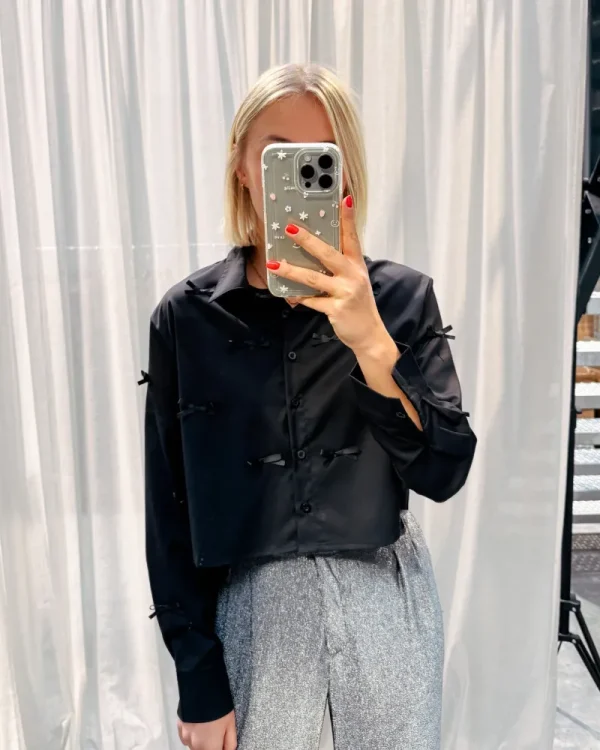 By Lenz Tops | CUTE BOW SHIRT - BLACK