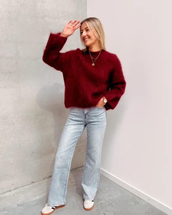 By Lenz Sweaters | DAISY KNIT - BURGUNDY